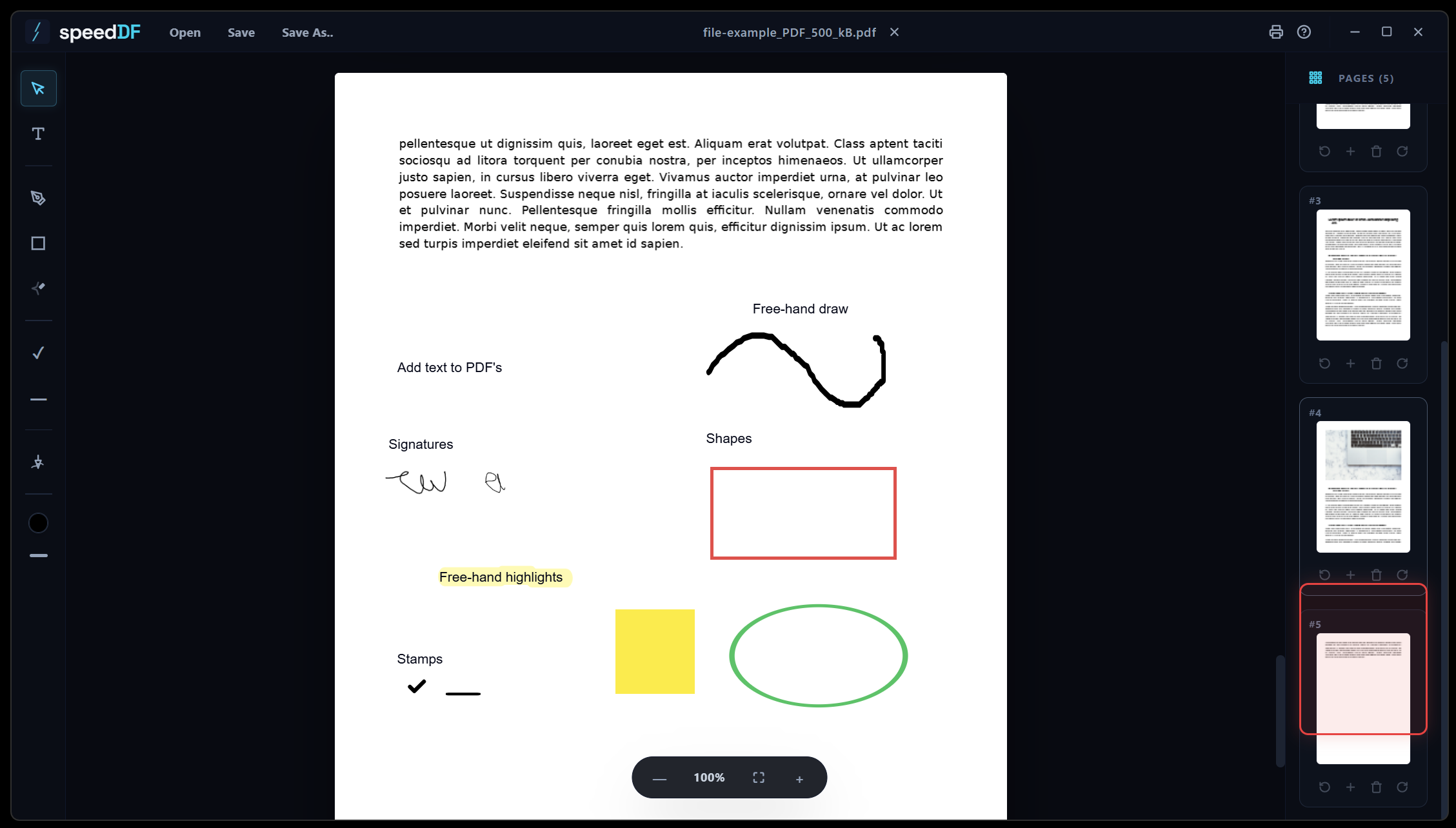 speedDF Annotation and Markups